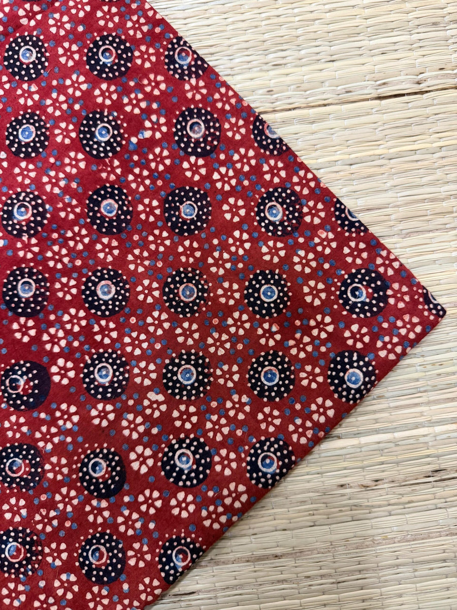 Ajrakh Blockprint Natural Running Fabrics image 0