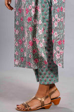 Mint Sanganeri Floral Kurta Set image 5