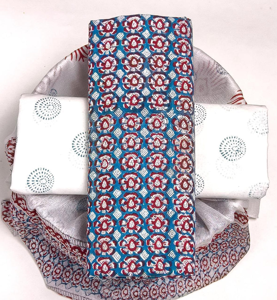 Mul Cotton Suit Sets With Shiffon Dupatta image 0