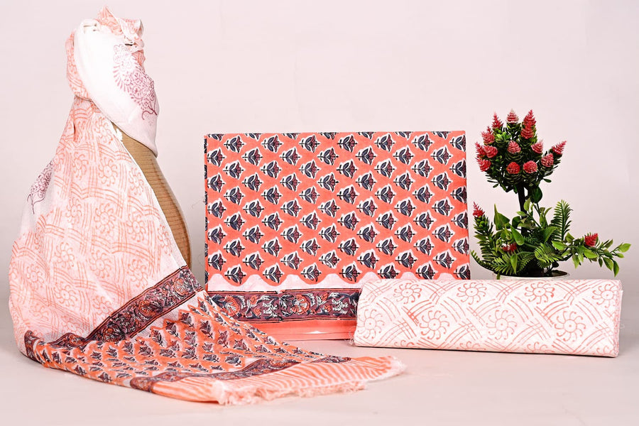 Mul Cotton Suit Sets With Shiffon Dupatta image 0