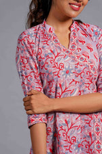 Blush Sanganeri Panelled Kurta Set image 1