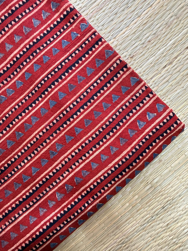 Ajrakh Blockprint Natural Running Fabrics image 0