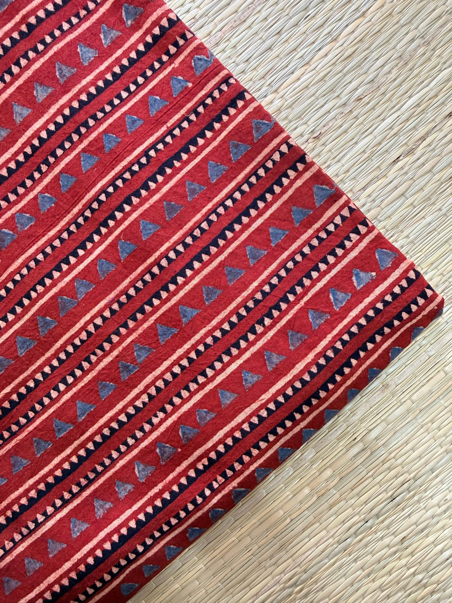 Ajrakh Blockprint Natural Running Fabrics image 0