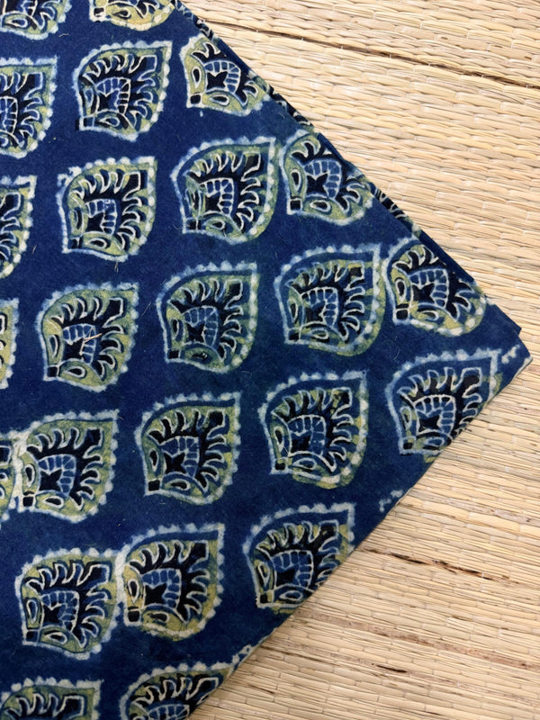 Ajrakh Blockprint Natural Running Fabrics image 0