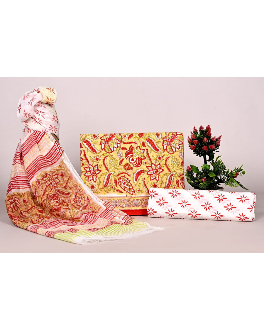 Mul Cotton Suit Sets With Shiffon Dupatta image 0