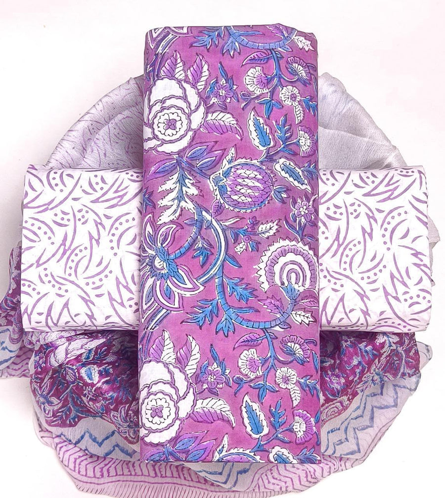 Mul Cotton Suit Sets With Shiffon Dupatta image 0
