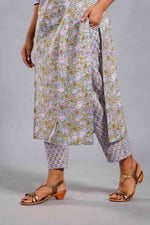 Pastel Sanganeri Vine Kurta Set image 5