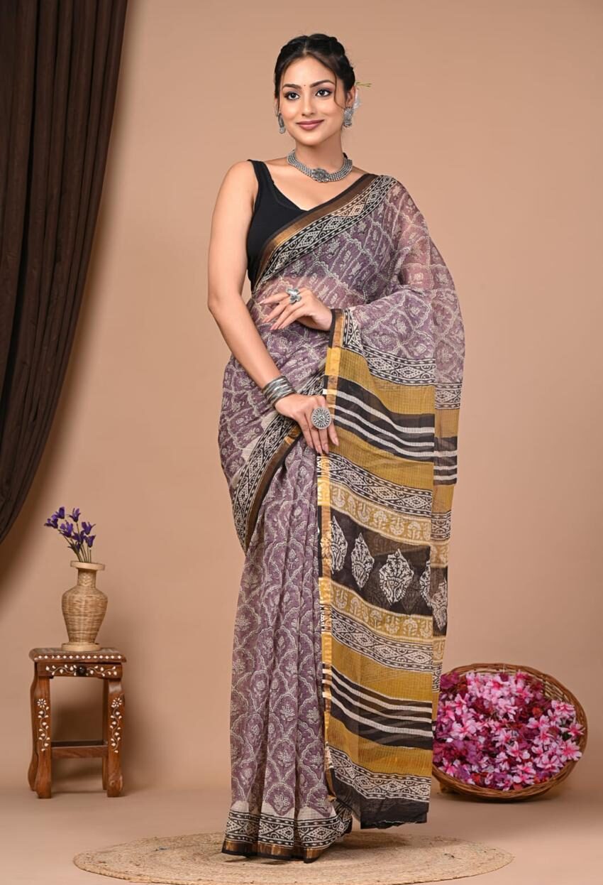 Handblock Kota saree image 0