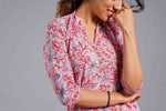 Blush Sanganeri Panelled Kurta Set image 2