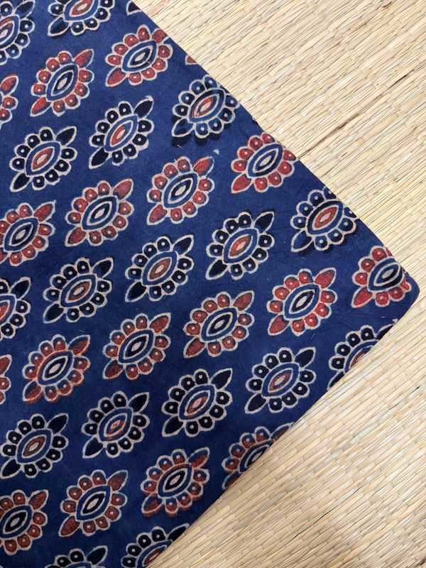 Ajrakh Blockprint Natural Running Fabrics image 0