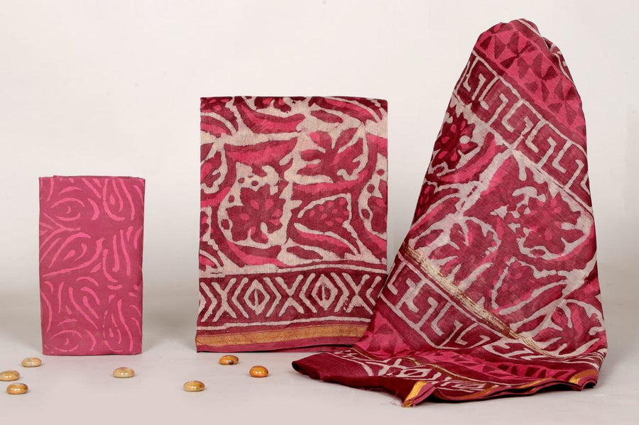 Chanderi Silk Cotton Suit Sets image 0