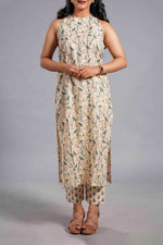 Ivory Vine Sleeveless Cotton Kurta Set image 5