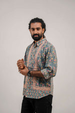 Teal Artisan Panel Shirt image 3