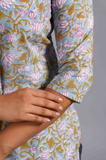 Pastel Sanganeri Vine Kurta Set image 2