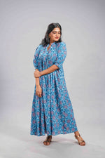 Azure Sanganeri Flow Dress image 0