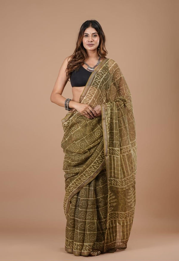 Handblock Kota saree image 0