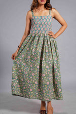 Mint Blossom Sanganeri Midi Dress image 3