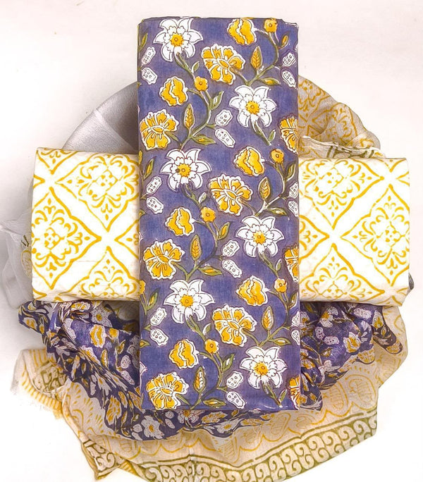 Mul Cotton Suit Sets With Shiffon Dupatta image 0