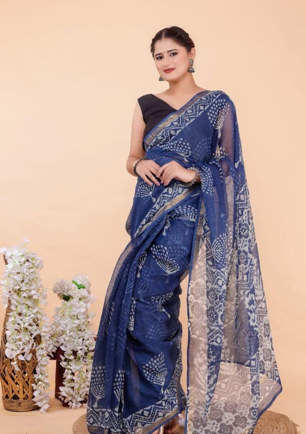 Handblock Kota saree image 0
