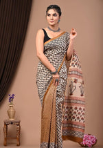 Handblock Chanderi Silk Cotton Sarees image 0