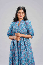 Azure Sanganeri Flow Dress image 3