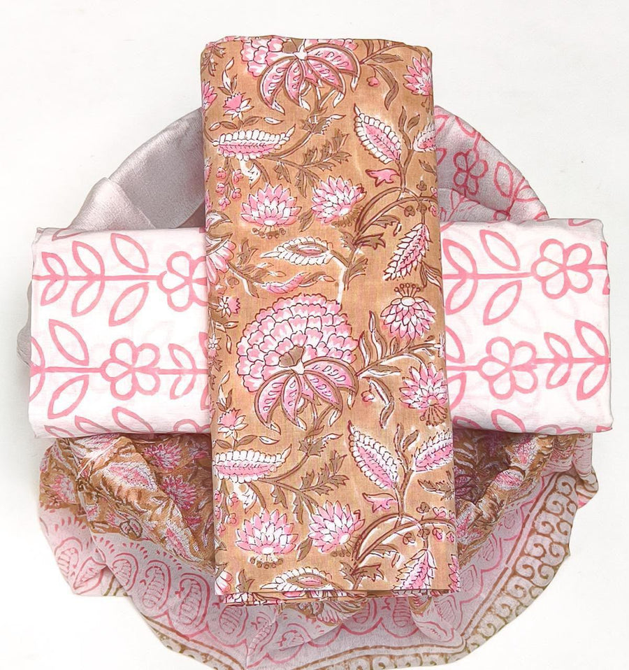 Mul Cotton Suit Sets With Shiffon Dupatta image 0