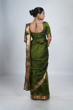 Leaf Green Mangalgiri Silk Saree image 6