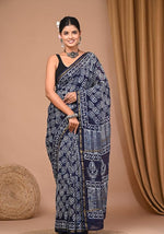 Handblock Chanderi Silk Cotton Sarees image 0