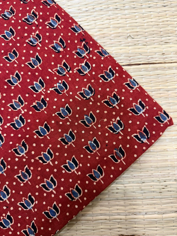 Ajrakh Blockprint Natural Running Fabrics image 0