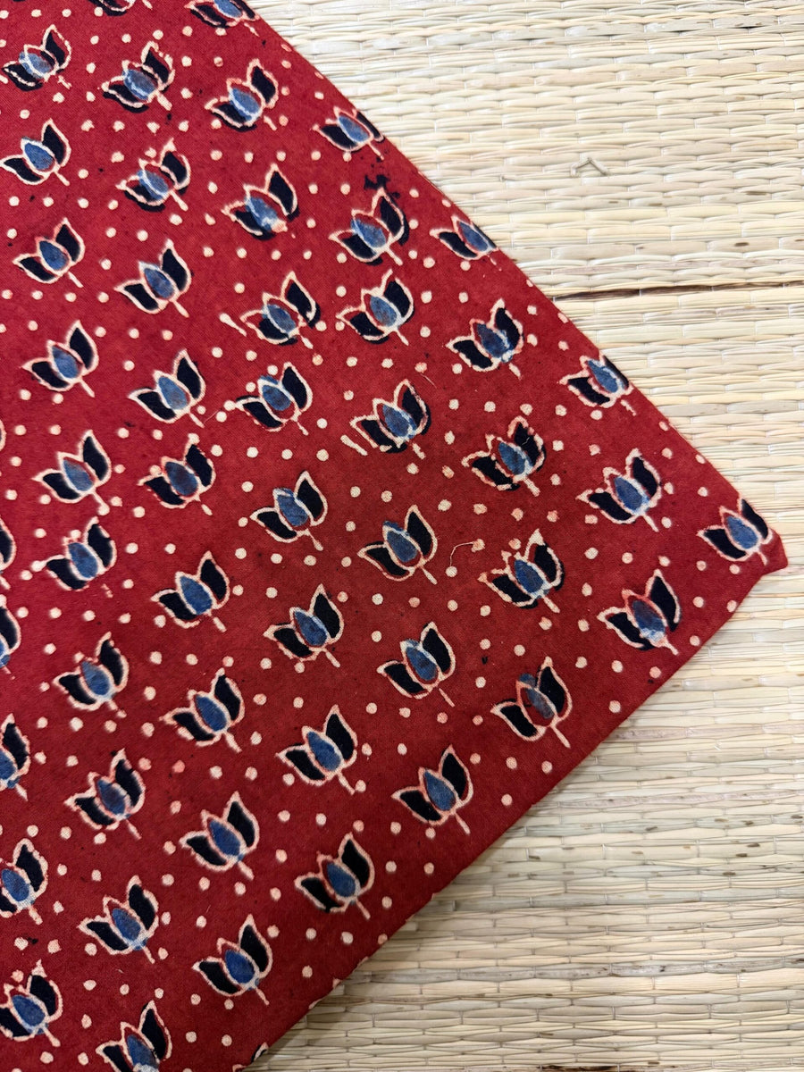 Ajrakh Blockprint Natural Running Fabrics image 0