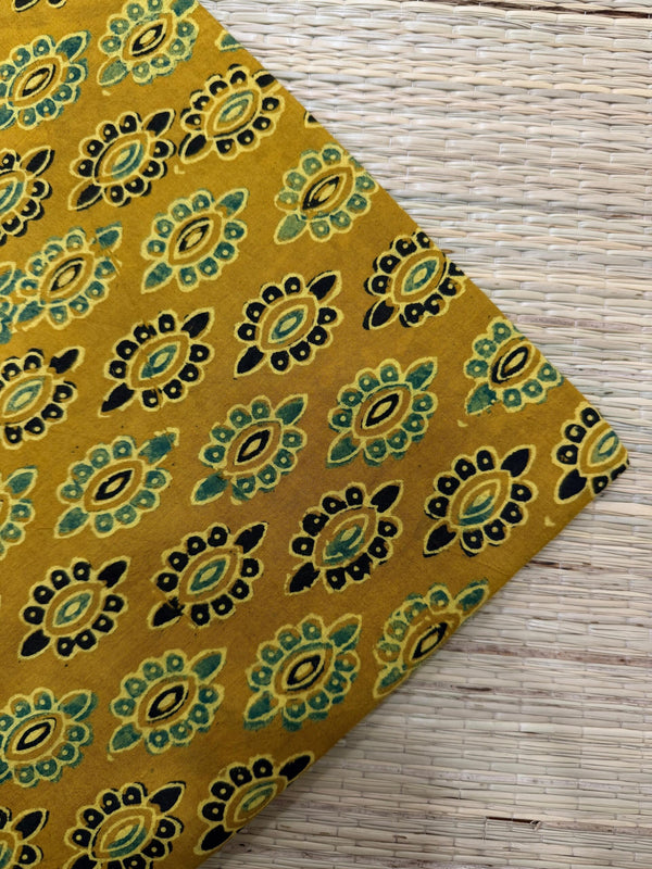 Ajrakh Blockprint Natural Running Fabrics image 0