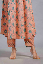 Terracotta Sanganeri Angrakha Kurta Set image 5