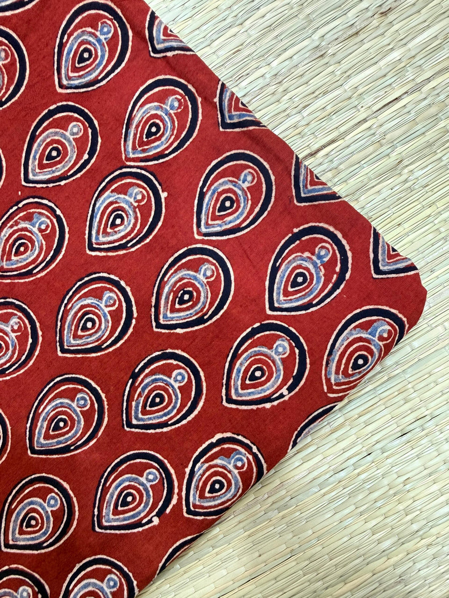 Ajrakh Blockprint Natural Running Fabrics image 0