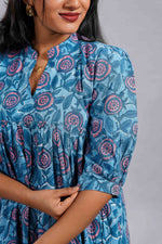 Azure Sanganeri Flow Dress image 2