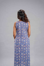 Azure Vine Sanganeri Sleeveless Kurta Set image 4
