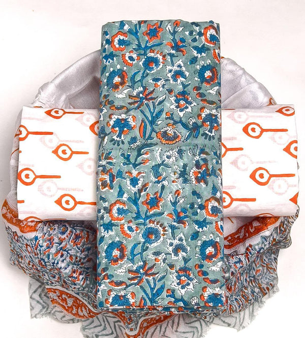 Mul Cotton Suit Sets With Shiffon Dupatta image 0