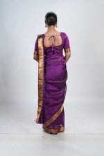Rich Royal Purple Mangalgiri Silk Saree image 6
