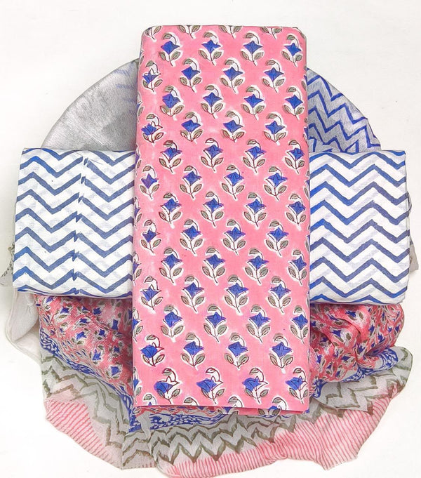 Mul Cotton Suit Sets With Shiffon Dupatta image 0