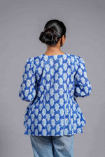 Indigo Sanganeri Bloom Top image 3