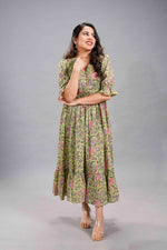 Olive Sanganeri Bloom Dress image 0