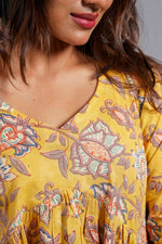 Mustard Floral Charm Top image 1