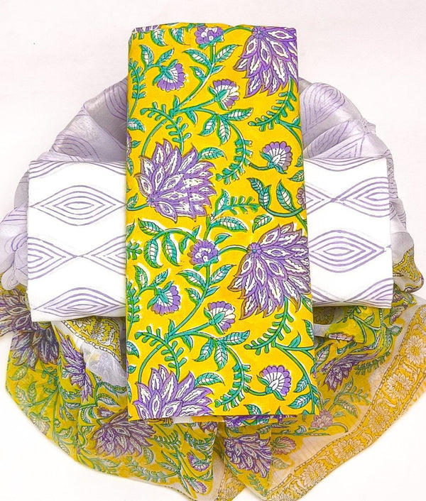 Mul Cotton Suit Sets With Shiffon Dupatta image 0