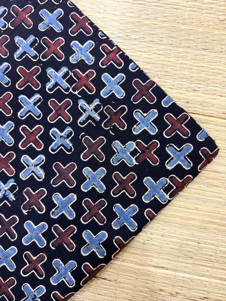 Ajrakh Blockprint Natural Running Fabrics image 0