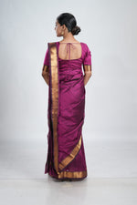 Rani Purple Mangalgiri Silk Saree image 5