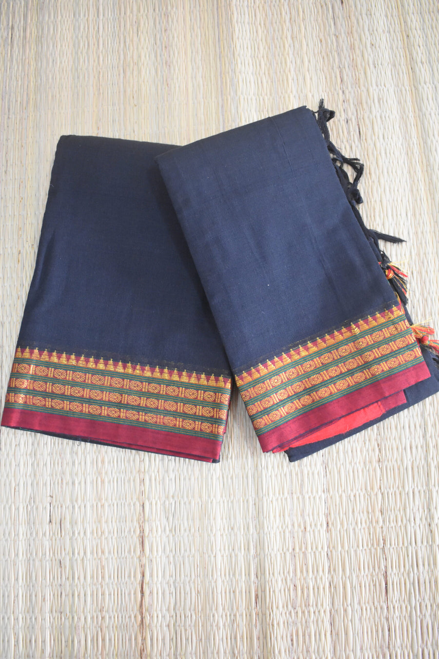 Narayanpet Small Rudhrakshi Border Cotton Suit Set image 0