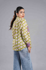 Olive Sanganeri Patchwork Shirt image 5