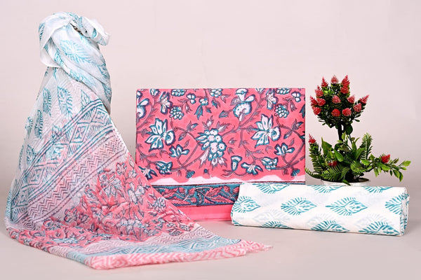 Mul Cotton Suit Sets With Shiffon Dupatta image 0
