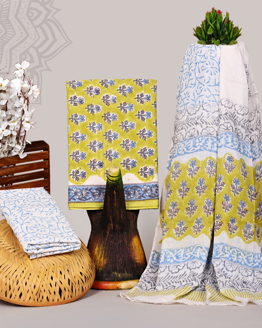 Mul Cotton Suit Sets With Shiffon Dupatta image 0