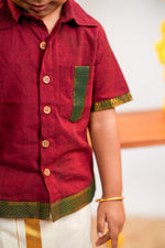 Aaravam Maroon  Mangalagiri Shirt
