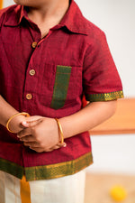 Aaravam Maroon  Mangalagiri Shirt